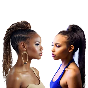 Afro Ponytail Style Png Ufx45 PNG Image