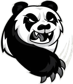 Aggressive Panda Mascot Logo PNG Image