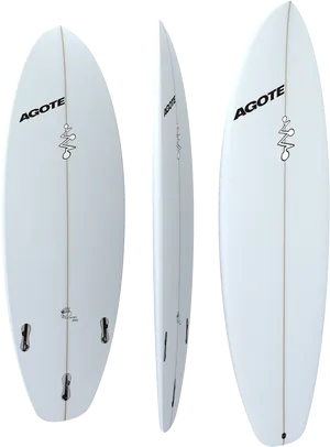Agote Surfboards Triple View PNG Image