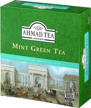 Ahmad Mint Green Tea Box PNG Image