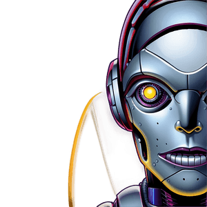 AI Robot Head Illustration PNG cpg PNG
