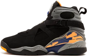 Air Jordan Sneaker Black Orange Blue PNG Image