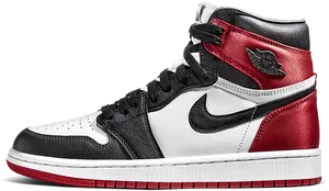 Air Jordan1 Retro High Black Red White PNG Image