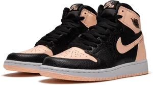 Air Jordan1 Retro High Black Tan PNG Image