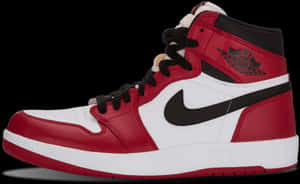 Air Jordan1 Retro High Red Black White PNG image with transparent background
