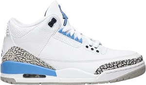 Air Jordan3 Retro White Blue PNG Image