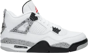 Air Jordan4 White Cement Sneaker PNG Image