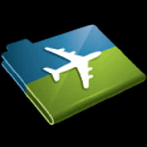 Airplane Iconon Flight Map Folder PNG image with transparent background