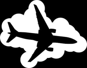 Airplane Silhouette Cloud Background PNG image with transparent background