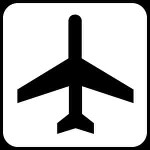 Airplane Silhouette Icon PNG image with transparent background