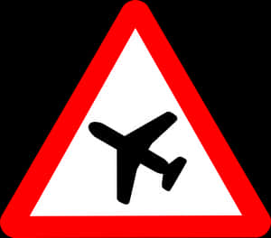 Airplane Warning Sign PNG with transparent background