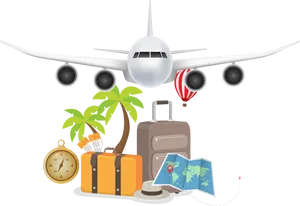 Airplaneand Travel Icons PNG Image