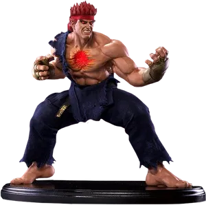 Akuma Street Fighter Statue PNG Image