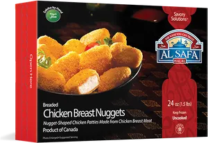 Al Safa Halal Chicken Breast Nuggets Packaging PNG Image