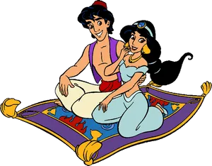 Aladdinand Jasmine Magic Carpet Ride PNG Image