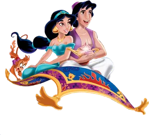 Aladdinand Jasmine Magic Carpet Ride PNG Image