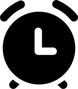 Alarm Clock Icon Blackand White PNG Image