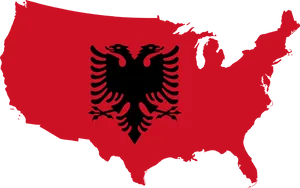 Albanian Eagle Overlayon U S Map PNG Image