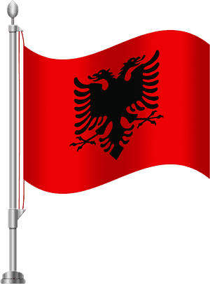 Albanian Flag Waving PNG image with transparent background