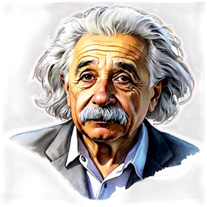 Albert Einstein Watercolor Art Png Sya5 PNG Image