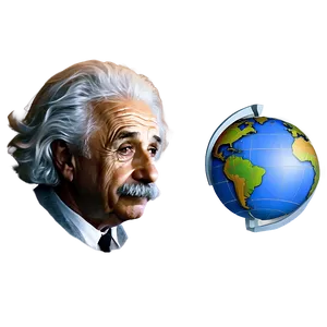 Albert Einstein With Globe Png 92 PNG Image