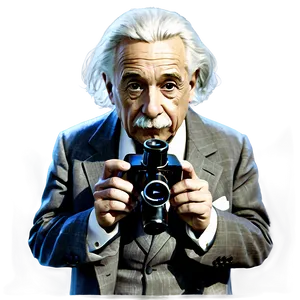 Albert Einstein With Microscope Png Ada82 PNG Image