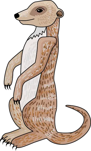 Alert Meerkat Illustration PNG Image