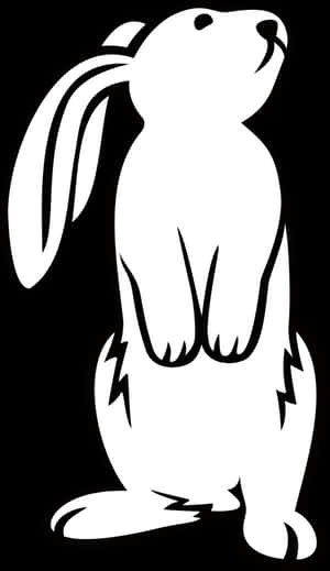 Alert Rabbit Silhouette Graphic PNG image with transparent background