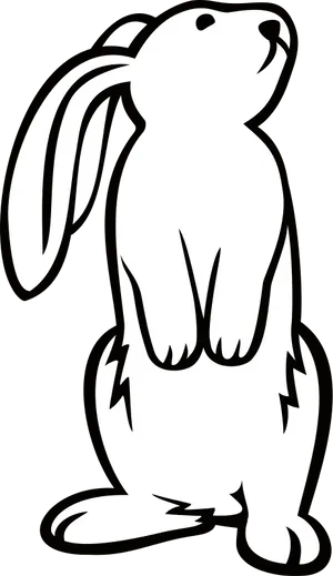 Alert Rabbit Silhouette Graphic PNG Image