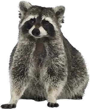 Alert Raccoon Portrait PNG Image