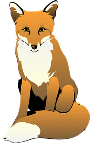 Alert Red Fox Illustration PNG Image