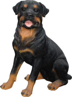 Alert Rottweiler Sitting PNG Image