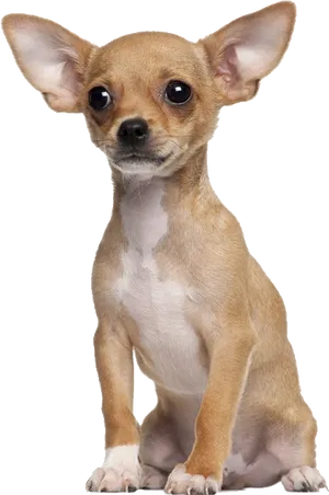 Alert Tan Chihuahua Puppy PNG Image