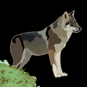Alert Wolf Vector Art PNG image with transparent background