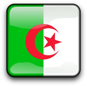 Algerian Flag Button PNG Image