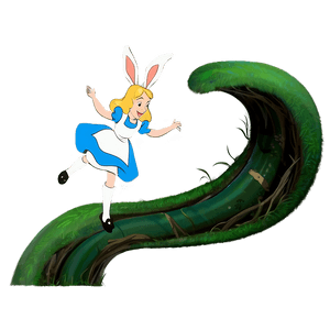 Alice Falling Down the Rabbit Hole PNG icn45 PNG image with transparent background