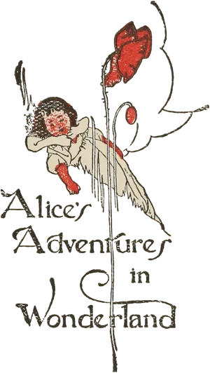 Alice Falling Downthe Rabbit Hole PNG Image