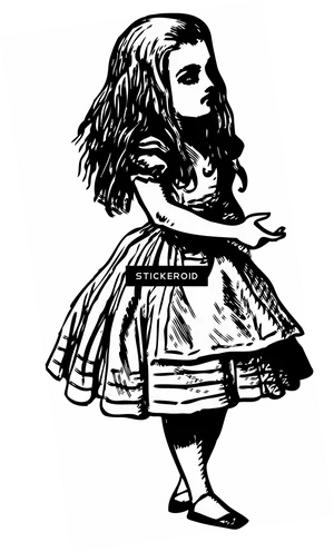 Alicein Wonderland Vintage Illustration PNG Image