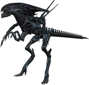 Alien Creature Dark Background PNG Image