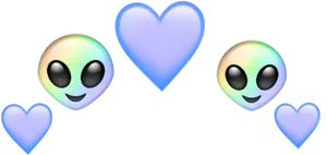 Alien Emoji Love Pattern PNG Image