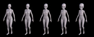 Alien_ Figures_ Progression PNG with transparent background