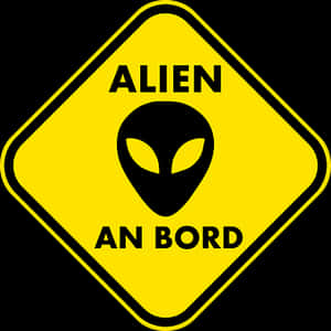 Alien On Board Sign PNG image with transparent background