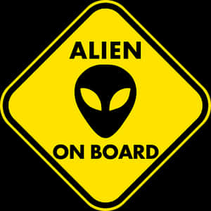 Alien On Board Sign PNG image with transparent background