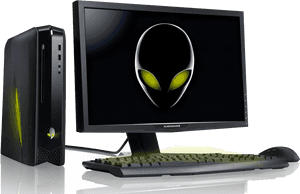 Alienware Gaming Setup PNG image with transparent background