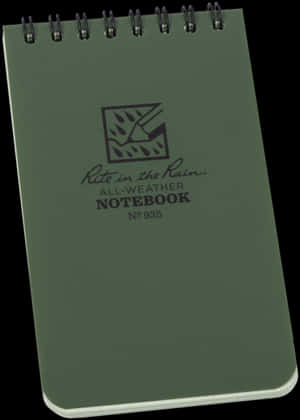 Army Green Spiral Notebook PNG image with transparent background