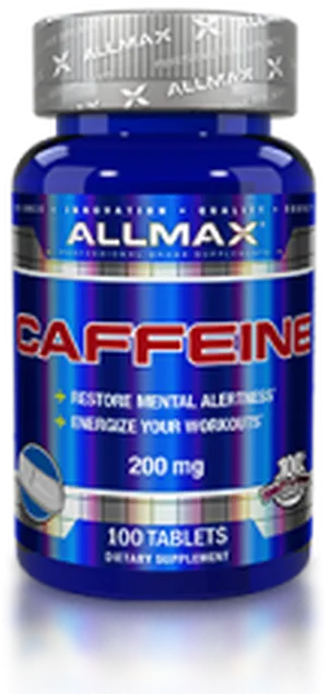 Allmax Caffeine Tablets Bottle PNG Image