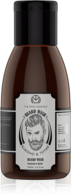 Almond Thyme Beard Wash Bottle PNG Image