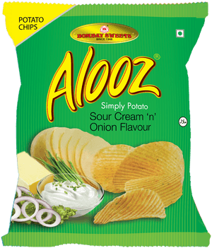 Aloo Z Sour Cream Onion Chips Package PNG with transparent background