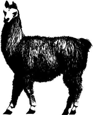 Alpaca Silhouette Profile PNG