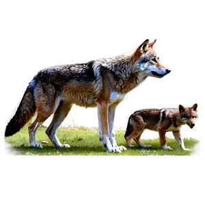 Alpha Wolf And Cubs Png Yrh39 PNG Image